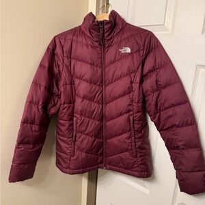 The North Face Burgundy Crimson Red Metropolis Down Puffer Jacket Womens Large